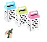 LZZEM 3Pcs Mini Stainless Steel Cheese Grater Set 4 Sided Box Grater for Cheese Professional Box Grater Efficient Kitchen Gadget for Grating Garlic Nutmeg Chocolate Parmesan