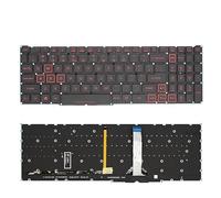 LZZSEOZ PT-BR Brazil Spanish Backlit Keyboard for Acer for Predator for Helios PH315-55 PH317-56 for Nitro 5 (2022) AN515-58 57 46 AN517-52 53(US Red Word Light)