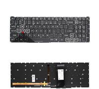LZZSEOZ Spanish PT-BR Brazil Russian Keyboard For Acer for Nitro 5 N18C3 N18C4 AN515-54 43 44 AN517-51 AN517-52 Gaming Laptop Red Backlight(US white RGB Light)
