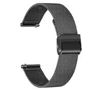 LZZYFPX 14/16/18/20/22mm Watchband Quick Release Watch Band Mesh Stainless Steel Strap Wrist Belt Bracelet Silver(Black,18mm)