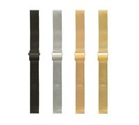 LZZYFPX 16mm 18mm 20mm 22mm Quick Release Mesh Loop Watch Band Stainless Steel Metal Folding Buckle Wrist Strap Accessories(Gold,20mm)