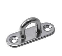LZZYFPX 2pcs Hooks Eye Plate Heavy Oblong Duty Steel Stainless Pad Mount Wall U Boat Ceiling Hanger Ring Garage Hammock(2pcs 304-M5)