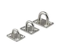 LZZYFPX 2PCS Stainless Steel Hooks House Square Heavy Duty Hammock Chair U Shaped Hook Suspension Ceiling Mount Eye Plate(4mm)
