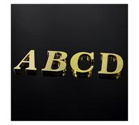 LZZYFPX exquisite 1Pcs Metal Self Adhesive House Number English Alphabet Letters for Apartment Room Door Plate Table Mailbox Number Stickers 5 * 3cm (Letter D)