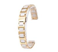 LZZYFPX For any brand 12mm 14mm 16mm Stainless Steel Watch Band Strap Watchband Women Rose gold Mesh belt Bracelet(D golden white,14mm)