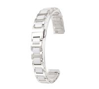 LZZYFPX For any brand 12mm 14mm 16mm Stainless Steel Watch Band Strap Watchband Women Rose gold Mesh belt Bracelet(D Silver white,14mm)