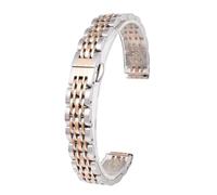 LZZYFPX For any brand 12mm 14mm 16mm Stainless Steel Watch Band Strap Watchband Women Rose gold Mesh belt Bracelet(C silver Rose gold,12mm)