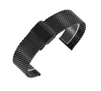 LZZYFPX Precision Steel Stainless Steel Strap 18mm 20mm 22mm2 4mm 1.0 Thick Wire Mesh Strap Adjustable Length Watch Accessories(Black,18mm)