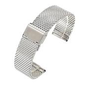 LZZYFPX Precision Steel Stainless Steel Strap 18mm 20mm 22mm2 4mm 1.0 Thick Wire Mesh Strap Adjustable Length Watch Accessories(Silver,24mm)