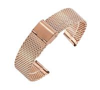 LZZYFPX Precision Steel Stainless Steel Strap 18mm 20mm 22mm2 4mm 1.0 Thick Wire Mesh Strap Adjustable Length Watch Accessories(Rose Gold,20mm)