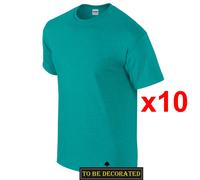 (M) 10 Packs Gildan T-SHIRT Basic Tee S - 5XL Small Big Men Heavy Cotton (Jade Green)