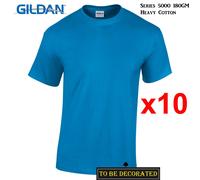(M) 10 Packs Gildan T-SHIRT Basic Tee S - 5XL Small Big Men Heavy Cotton (Sapphire)
