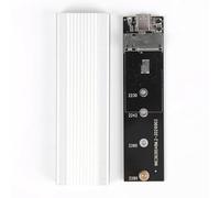 M.2 NGFF Mobile Hard Disk Case USB3.1 Type-C External SSD Enclosure Fast Transmission Aluminum Alloy Shell Silver Not Include Hard Disk (Single protocol)