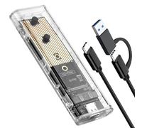M.2 NVMe Enclosure USB C Adapter for M.2 SSDs 2230/2242/2260/2280, 10Gbps USB 3.1 Gen 2, PCIe M2 Adapter for Fast Data Transfer, UASP Support, Transparent Design, Plug and Play
