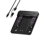 M.2 NVMe & SATA SSD/HDD Docking Station, ICY BOX USB-C 10 Gbps Dual Bay Hard Drive Clone Station & Reader (SATA 2.5/3.5 Inch & M.2 NVMe), Two-Way Cloning, Tool-Free External Adapter