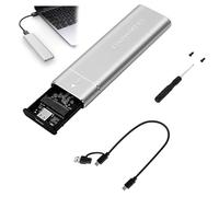M.2 NVME SSD Enclosure 10Gbps M.2 Enclosure USB C to NVME Adapter USB 3.2 Gen 2 USB C/A External SSD Reader with Dual Protocol of NVME&SATA for M Key M&B Key with Size 2230/2242/2260/2280 SSDs