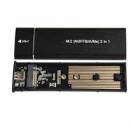 M.2 NVMe SSD Enclosure For USB 3.1 Gen 2 For-Type-C External Hard Drive Case 10Gbps For PCIe M Key 2242 2260 2280 Solid State Drives Tool-Free Alloy Shell Black Silver(Black NVME+NGFF)