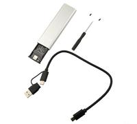 M.2 NVMe SSD Enclosure For USB 3.1 Gen 2 For-Type-C External Hard Drive Case 10Gbps For PCIe M Key 2242 2260 2280 Solid State Drives Tool-Free Alloy Shell Black Silver(Silver NVME+NGFF)