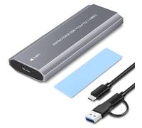 M.2 NVMe SSD Enclosure, USB 3.1 Gen 2 10Gbps NVMe Enclosure, for 2230/2242/2260/2280 M.2 NV Me SSD of M-Key or M+B Key with USB C to C and USB A to C Cables