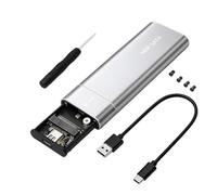 M.2 NVME SSD Enclosure USB C/A USB 3.2 Gen 2 10Gbps External Hard Drive Enclosure with Dual Protocol of NVME & SATA, SSD Adapter for M.2 B&M Key M Key 2230 2242 2260 2280 SSDs