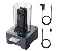 M.2 SSD Docking Station, JMS581LT Chipset for All NVMe and NGFF SSDs, CFexpress Type B Card Reader, USB3.2 Gen2 10Gbps, 60mm Silent Fan, 2 Cables, Power Supply