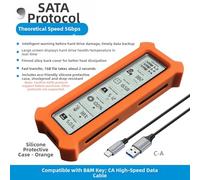 M.2 SSD Enclosure with Dual Protocol Support and HD Display, USB-C 5Gbps Speed, Compatible with Various Operating Systems Including , , and (Orange )