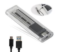 M.2 SSD NGFF Transparent USB Adapter, External Disk Enclosure 5 Gbps USB3.1 Gen2, Transparent SATA SSD Case, For SSD M2 Size SATA