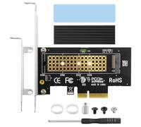 M.2 SSD NVMe to PCIe 4.0 X4 Adapter Card with Aluminum Heatsink and Thermal Pad,for 2230/2242/2260/2280 M.2 NVMe SSD PCI-Express X1 X4 X8 X16 Key-M Controller Expansion Card Supports PCIe 3.0/2.0