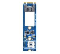 M.2 to SATA Adapter, M.2 NGFF Key B-M to 7Pin SATA III Horizontal Converter Adapter Card + 4Pin Power Cable, Support 2230 2242 2260 2280