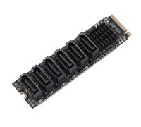 M.2 to SATA3.0 Adapter Card, M.2 M EKY PCIE3.0 to SATA Adapter Card, ASM1166 6Gbps Ph516 6 Port Expansion Interface Card with Smart Indicator for OS X, for for Linux