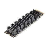 M.2 to SATA3.0 Adapter Card, M.2 M EKY PCIE3.0 to SATA Adapter Card with Smart Indicator for ASM1166 Chip, 6 Port for Thunderbolt Expansion, for