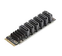 M.2 to SATA3.0 Adapter Card, M.2 M-Key PCIE3.0 to SATA Adapter, ASM1166 6Gbps 6 Port Expansion Card with Smart Indicator