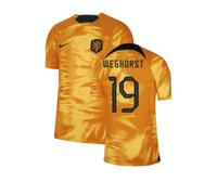 Netherlands Men's 2022 - 2023 Holland Home Dri - Fit Adv Match Shirt - Weghorst 19 in Orange | Size: Medium Netherlands Orange M