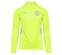 PUMA Manchester City Quarter-Zip Training Top Men, Yellow Glow/Magic Blue, size Medium