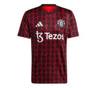 Men's Football Shirt Black 2024-2025 Man Utd Pre-Match Soccer Tee Jersey Top