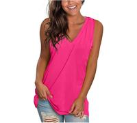 (M, 3 Hot Pink) Summer Tank Tops for Women Clearance Womens Tops V Neck Sleeveless Camisole Vest Blouse Loose Fit Workout Yoga Shirt Casual Flowy Tank Shirts Trendy S