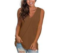 (M, 3 Khaki) Summer Tank Tops for Women Clearance Womens Tops V Neck Sleeveless Camisole Vest Blouse Loose Fit Workout Yoga Shirt Casual Flowy Tank Shirts Trendy S