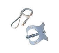 (M 38-44cm Chest, Pink) Soft Dog Harness And Leash Set Adjustable Kitten Puppy Chest Strap Leather Luxury Cat Lead For Small Pet No Pull Outdoor Walking