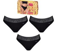 (M) 3x Sloggi Period Pants Tai Medium Leakproof Womens Underwear Panties Black Undies Bulk
