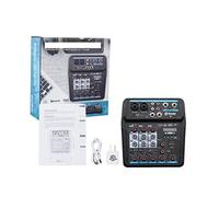 M-4/6 Protable Mini Mixer Audio DJ Console with Sound Card, USB, 48V Phantom Power for PC Recording Singing Webcast Party (Color : M4)