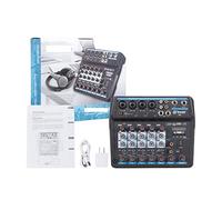 M-4/6 Protable Mini Mixer Audio DJ Console with Sound Card, USB, 48V Phantom Power for PC Recording Singing Webcast Party (Color : M6)