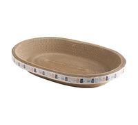 M 47x32x9 Cm Cat Scratching Pad Corrugated Paper Cat Scratching Board Cardboard Cats Scratchers Oval-shaped HighDensity Eco-Friendly Kitty Scratch Pads For Cats Grinding Claw And Sleeping.Claw Health
