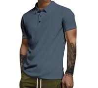 M-5XL Mens Big and Tall Golf Polo Shirts Solid Anti Odor Moisture Wicking Performance Athletic Sport T-Shirt Short Sleeve Casual Business Shirt Daily Casual Stylish Collared Tee Shirts Dark Gray