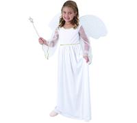 (M 7-9 years (120-130 cm)) Girls' white angel costume