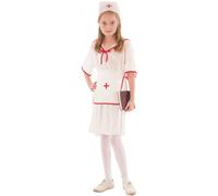 (M 7-9 years (120-130 cm)) Nurse costume for girls