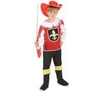 (M 7-9 years (120-130 cm)) Red Musketeer Costume for Boys