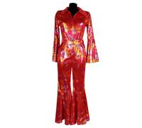 (M) 70's Mamma Mia / Disco Jumpsuit - Red Hologram