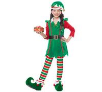 (M 8 - 10 years (140 cm)) Luxury Christmas elf costume for girls