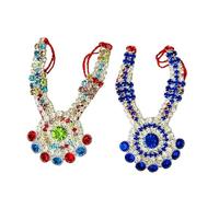 M.A Crystal® / Laddu Gopal Diety Ornaments/Deity Ornaments Neck Fitted for Thakur Ji, Radha Rani/Mix Colous/No Colour Choice (Set of 2) (Size 4no) RK_1612