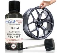 M.A.D MYLDAN AUTO DESIGN M.A.D Touch-Up Kit for TESLA SONIC CARBON NEU-106E for Alloy Wheel & Bodywork Repair - 30ml Paint with Brush for Curbing Scratches & Scuffs - Chip-Resistant